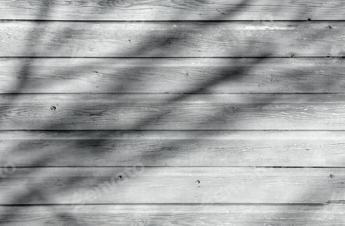 Preview: White wood texture background with tropical leaves shadow overlay, Washed old grey wooden surface