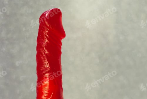 Preview: Anatomical vibrator, dildo made of silicone. Red colour