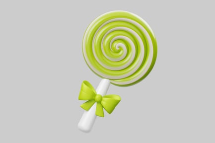 Preview: Green swirl lollipop with bow