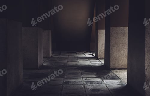 Preview: Horror house of scary scene after dead and murder ruin home walkway floor halloween concept.