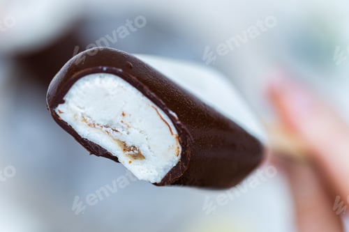 Preview: Closeup shot of vegan ice-cream on stick