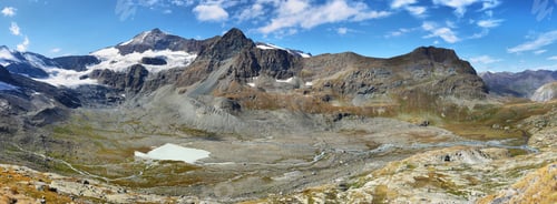 Preview: Evettes lake and Glacier du Grand Mean above the cirque des Evettes in vanoise national park, France