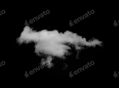Preview: White Fluffy Cloud Against Dramatic Black Background