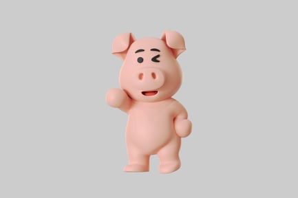 Preview: Cartoon pig waving