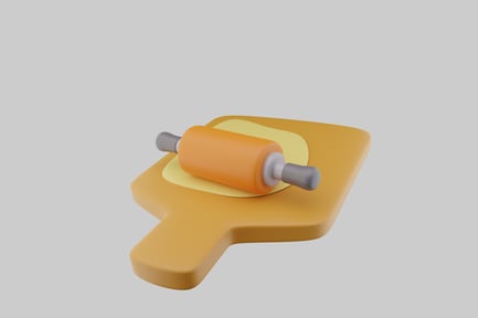 Preview: Rolling pin on a cutting board