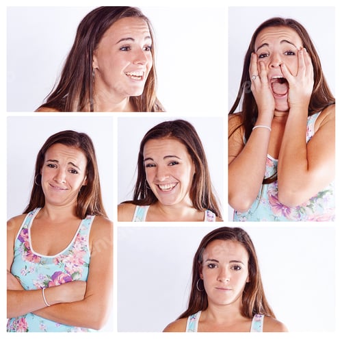 Preview: Woman Displaying Various Emotions in a Collage