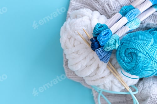 Preview: Blue Hues and Knit Textures Still Life
