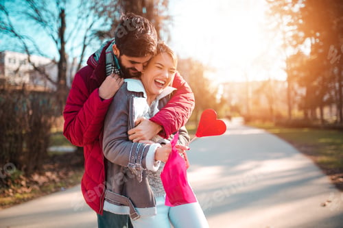 Preview: Romantic couple having fun in the park.