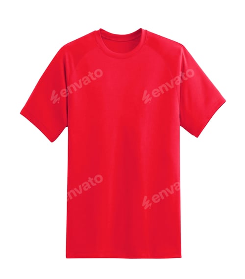 Preview: Vibrant Red T-Shirt Isolated on White Background