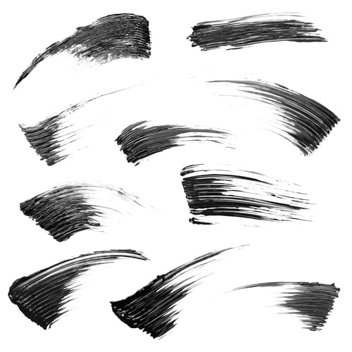Preview: Smears of black mascara isolated on white, set