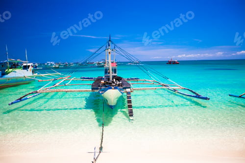 Preview: Filipino boat in the turquoise sea, Boracay, Philippines