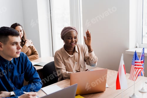 Preview: Black Muslim girl asks question during online private school tutoring session