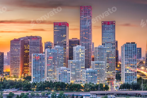 Preview: Beijing, China Financial District Cityscape