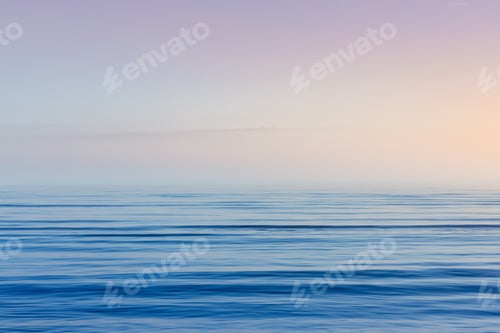 Preview: Beautiful light sunset over Baltic sea. Natural background. Latvia. Afterglow, evening calm on Sea