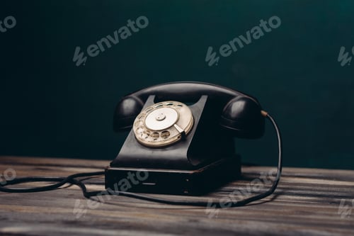 Preview: black retro telephone office communication technology nostalgia
