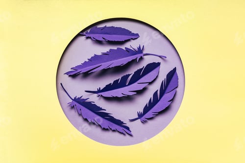 Preview: Creative layout with very peri color feathers