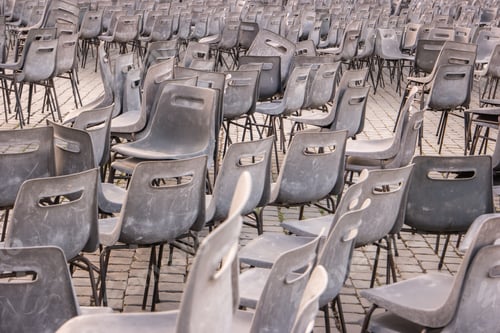Preview: Many gray chairs.