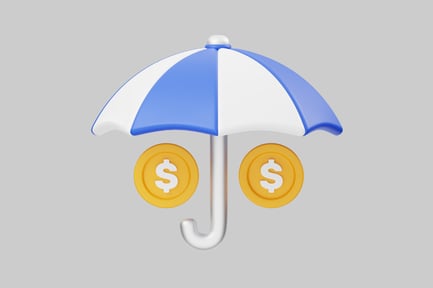 Preview: Money protection cartoon umbrella