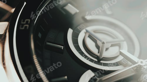 Preview: Beautiful luxury macro view of man watch. time concept