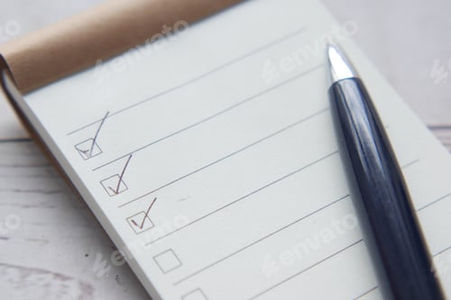 Preview: check mark on a check box on a paper