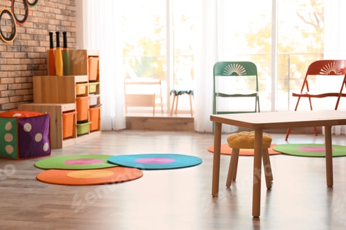 Preview: Stylish child room interior with colorful furniture