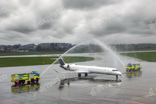 Preview: Two fire trucks pouring water