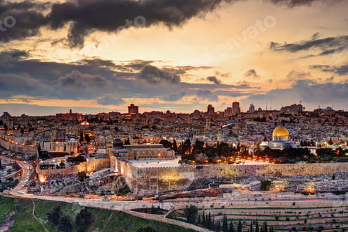 Preview: Jerusalem, Israel Old City Skyline.