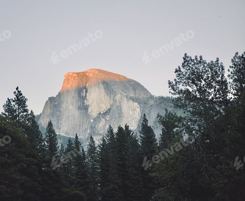 Preview: Sunset on Half Dome in Yosemite National Park in California
