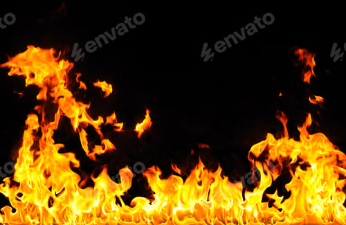 Preview: Abstract fire burns on dark background
