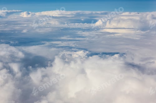 Preview: White clouds in the sky. Cloudscape cumulus environment