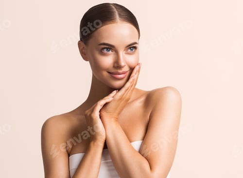 Preview: Healthy skin woman natural make up beauty face closeup