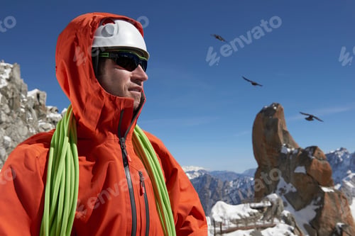 Preview: Portrait of mountain climber, Chamonix, Rhone-Alps, France