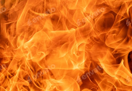 Preview: Flames of fire on black background