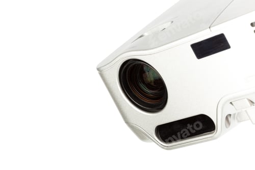 Preview: Projector multimedia silver colour on white background