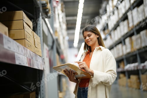Preview: Attractive woman shopping in Hardware superstore.