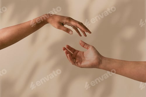 Preview: Aesthetic couple hands background, tree shadow