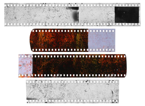 Preview: Strips Of The Old Celluloid Film With Dust And Scratches