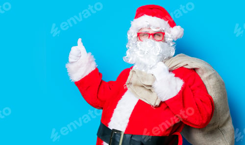 Preview: Funny Santa Claus have a fun with red eyeglasses