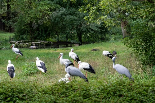 Preview: The stork is a large white bird.