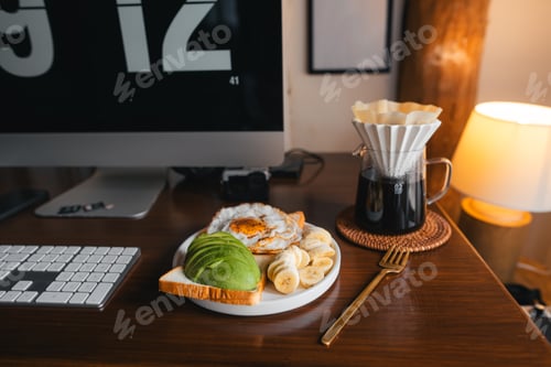 Preview: Coffee and breakfast on the desk