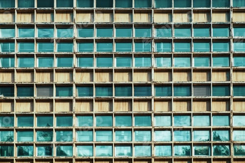 Preview: Many windows on facade of high-rise building Abstract pattern.