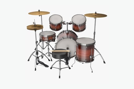 Preview: Complete Acoustic Drum Kit with Stool and Sticks