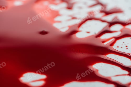 Preview: close-up shot of blood blot on white surface