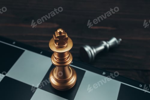 Preview: chess piece on chess board game for ideas, challenge, leadership, strategy, business, success