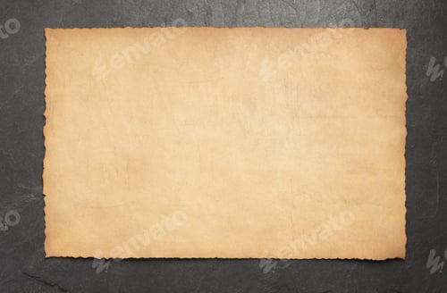 Preview: old retro aged paper parchment on slate