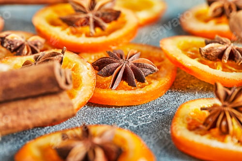 Preview: Slices of dried oranges or tangerines with anise and cinnamon