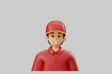 Preview: Cartoon delivery boy character