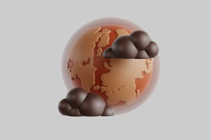 Preview: Cartoon earth with dark clouds