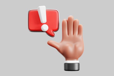 Preview: Raised hand exclamation communication balloon