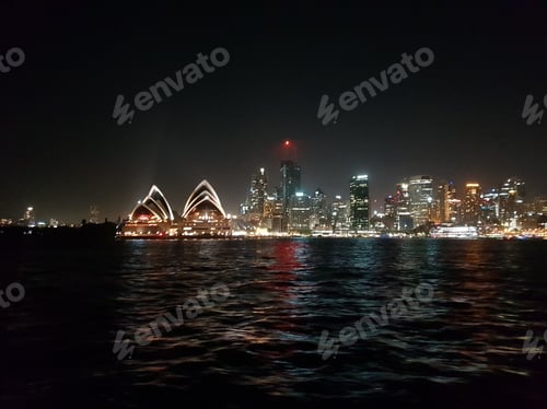 Preview: Sydney opera house with city view at night ,Australia